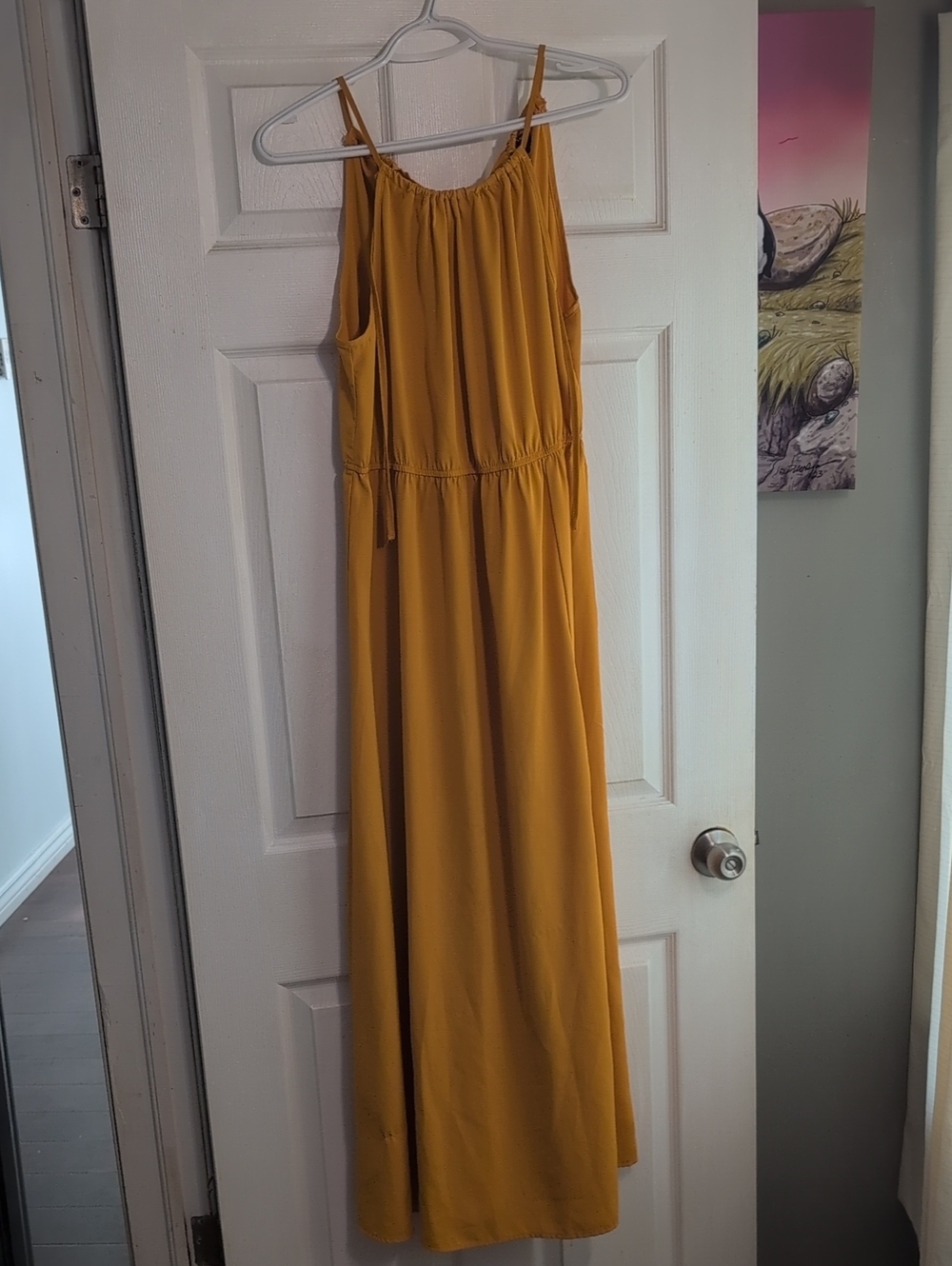 Mustard Yellow Maxi Sundress with Adjustable Straps